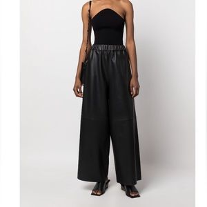 The Frankie Shop Lambskin Wide Leg Pants NWT